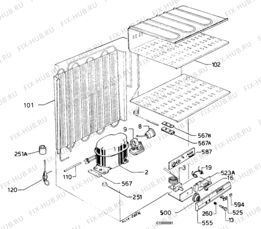 Взрыв-схема холодильника Electrolux EU1221P - Схема узла Functional parts